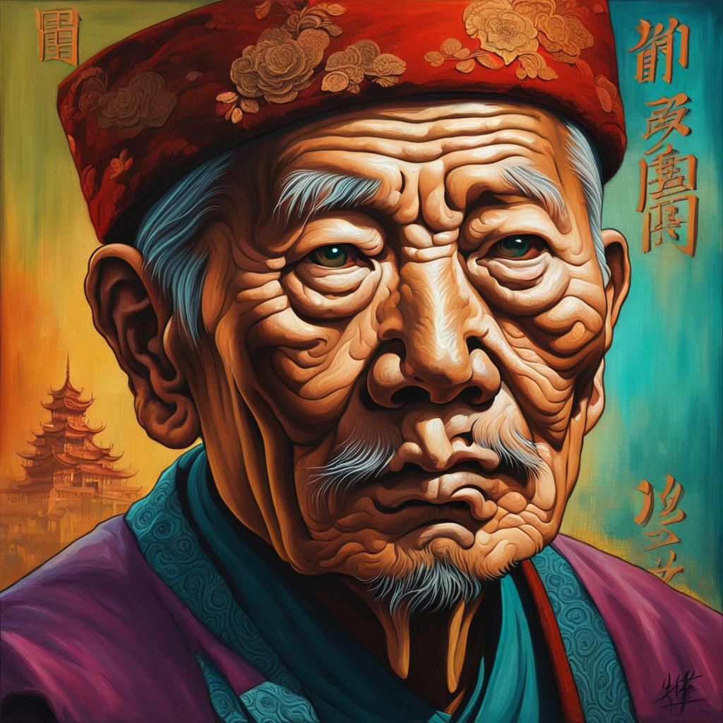 Dramatic Portrait of Chinese Man in Tretchikoff Style