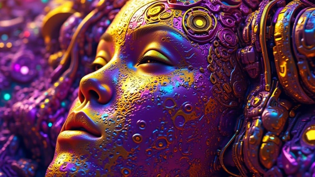 Abstract Vector Fractal with Colorful 3D Shading