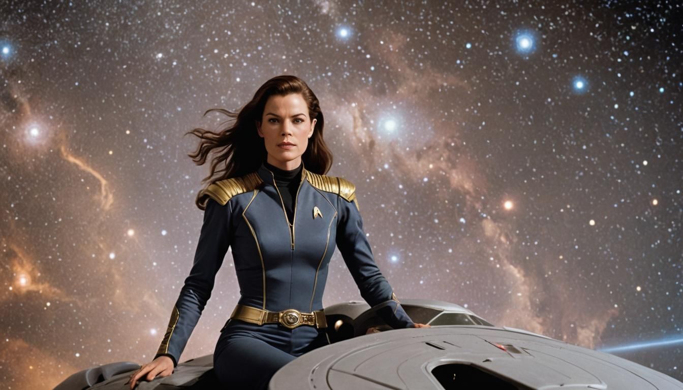 Sci-Fi Action Scene: Woman Rides Miniature Starship