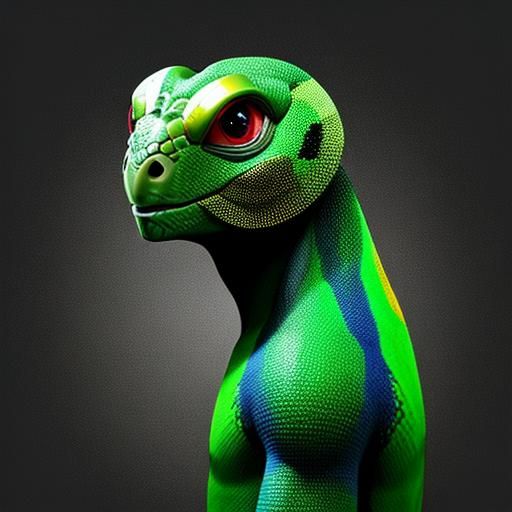 Detailed Smooth-Skinned Chameleon in High Contrast