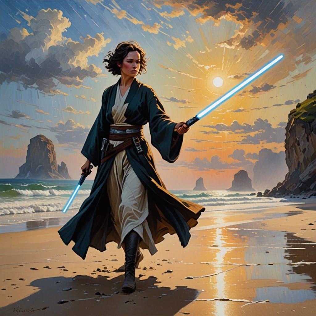 A Young Jedi Padawan in Impressionistic Splendor