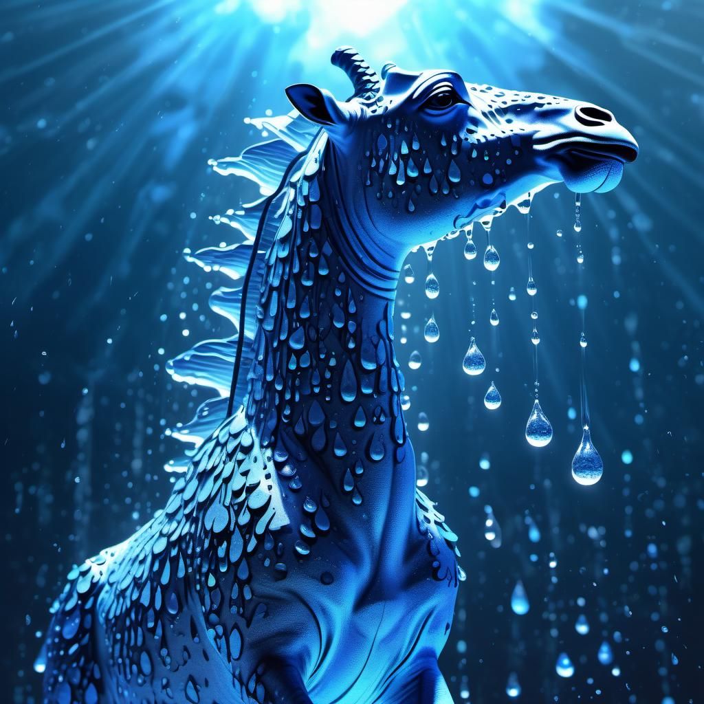 giraffe made of water drops