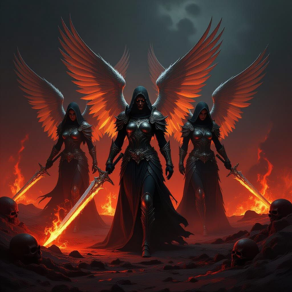 Grim Angels Battle Demons in Purgatory