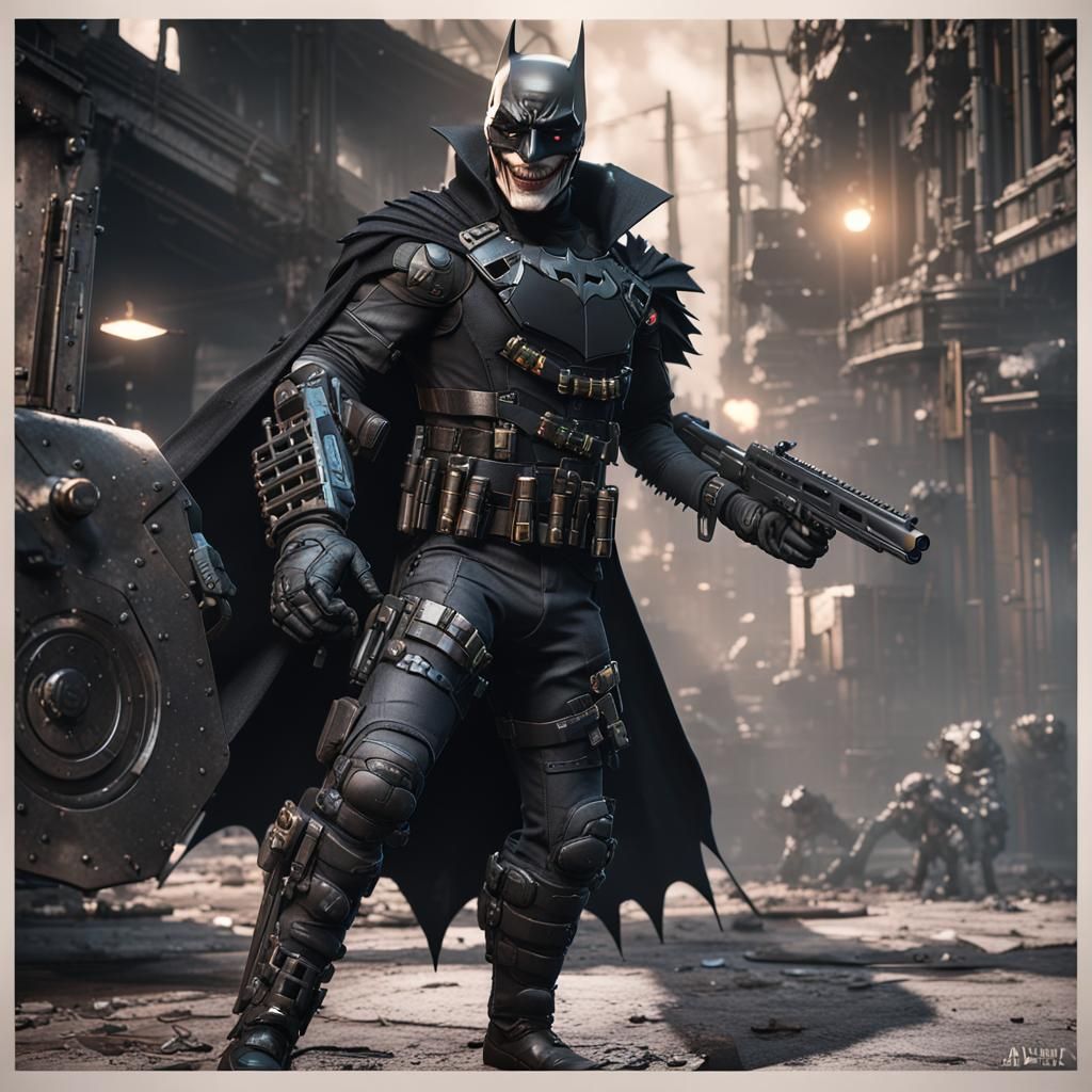 The Batman Who Laughs with Minigun in 3D