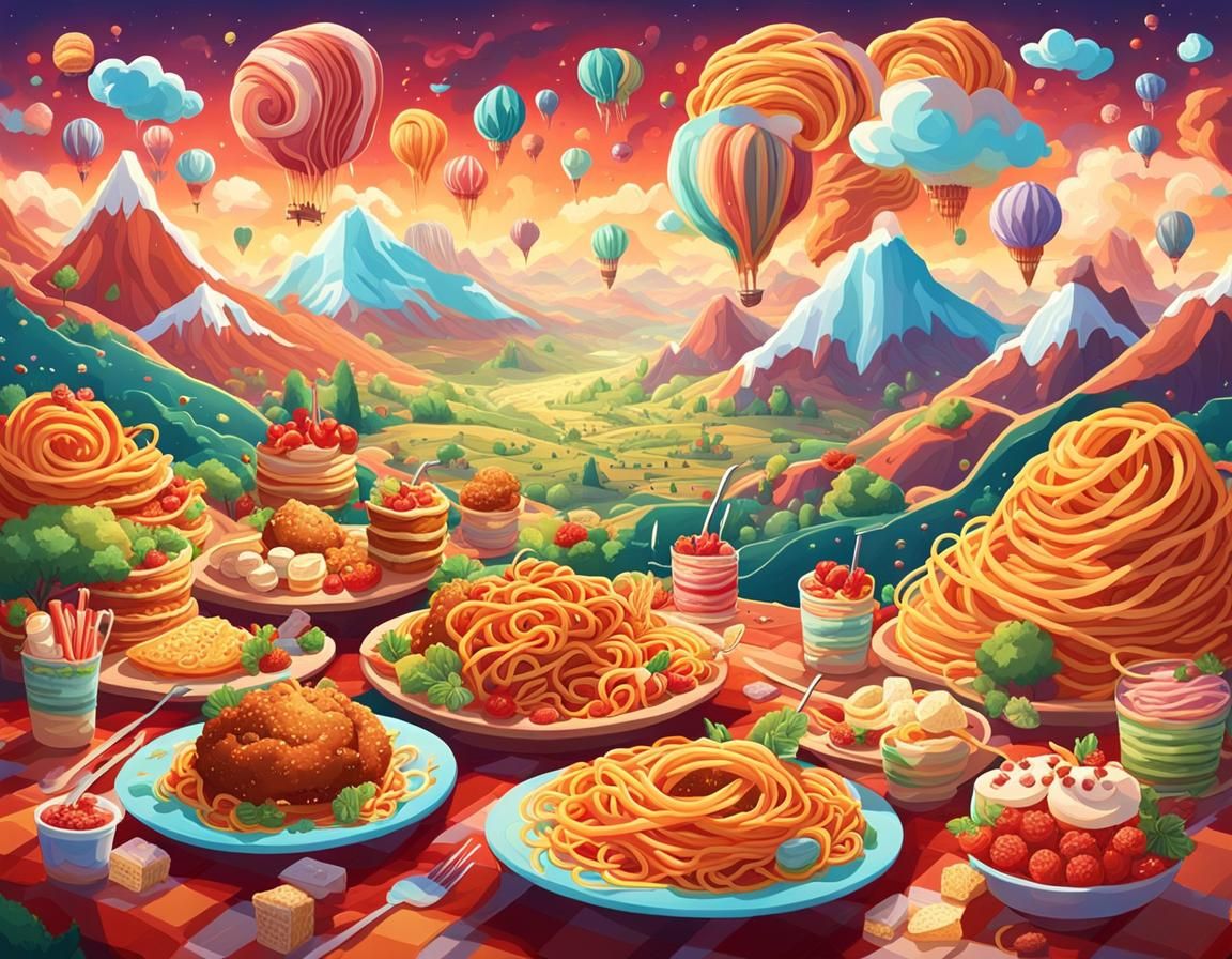 Food-Themed Worlds: Colorful Landscape Illustrations
