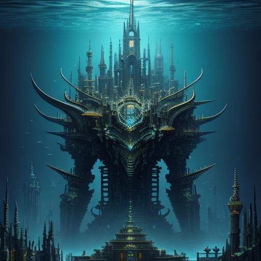 Biomechanical Atlantis: Underwater City in High Definition