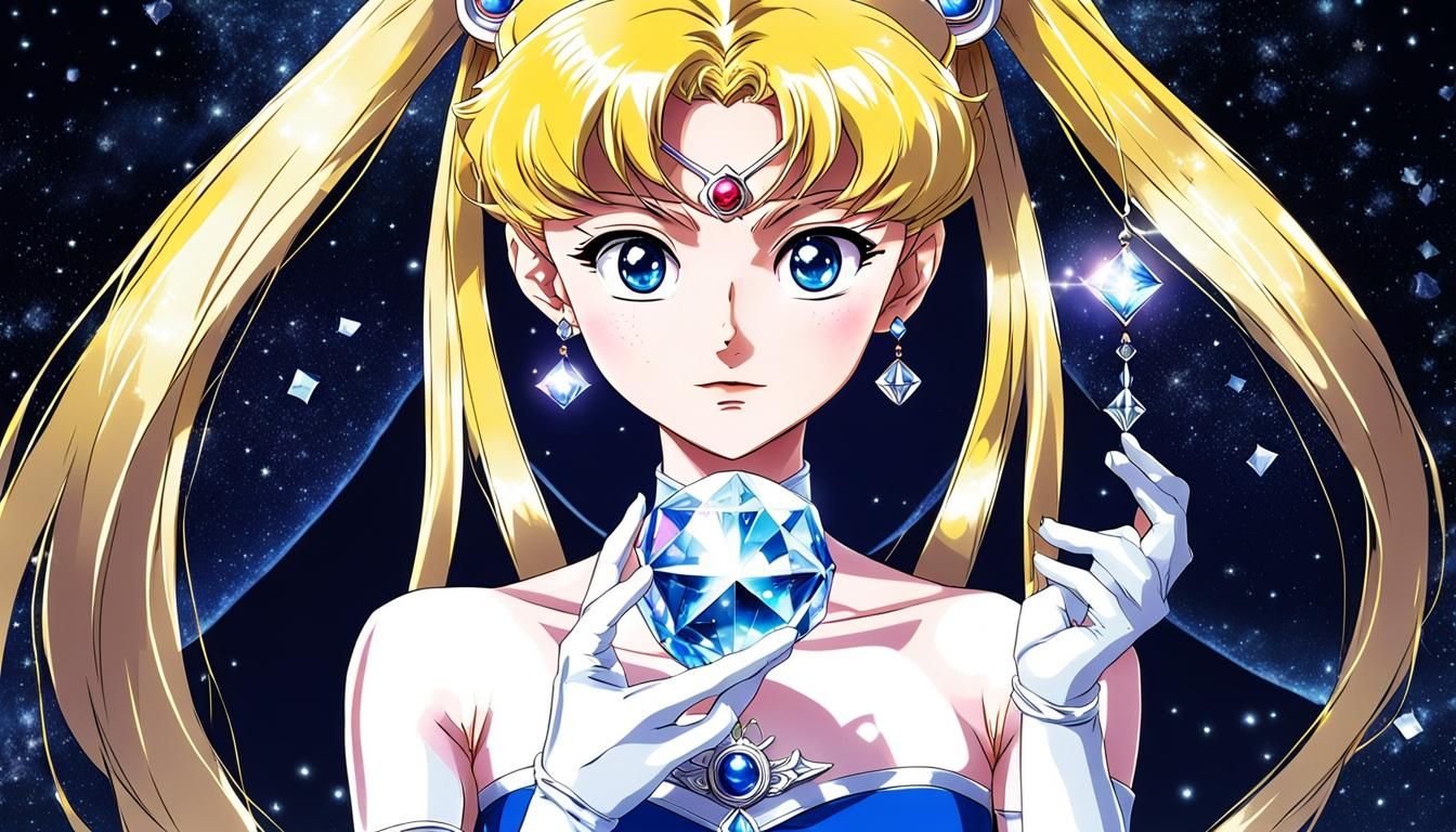 Sailor Moon Anime Art with Silver Crystal
