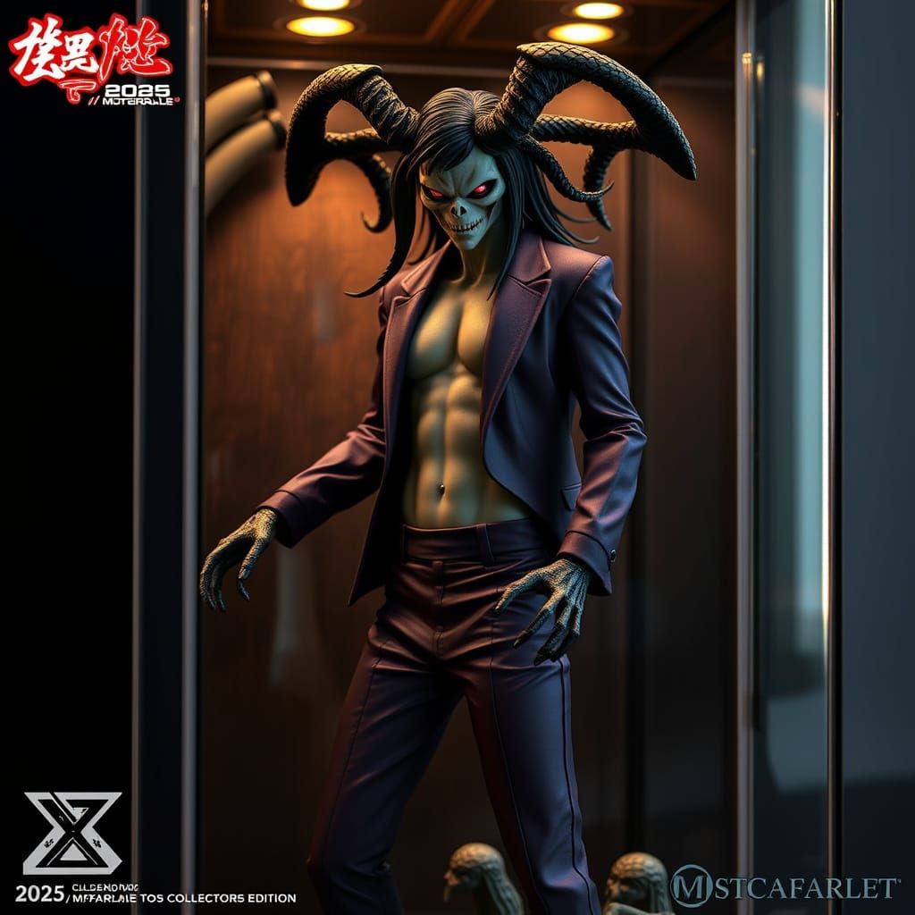 Hyper-Realistic Nyarlathotep Statue in Dark Fantasy Style