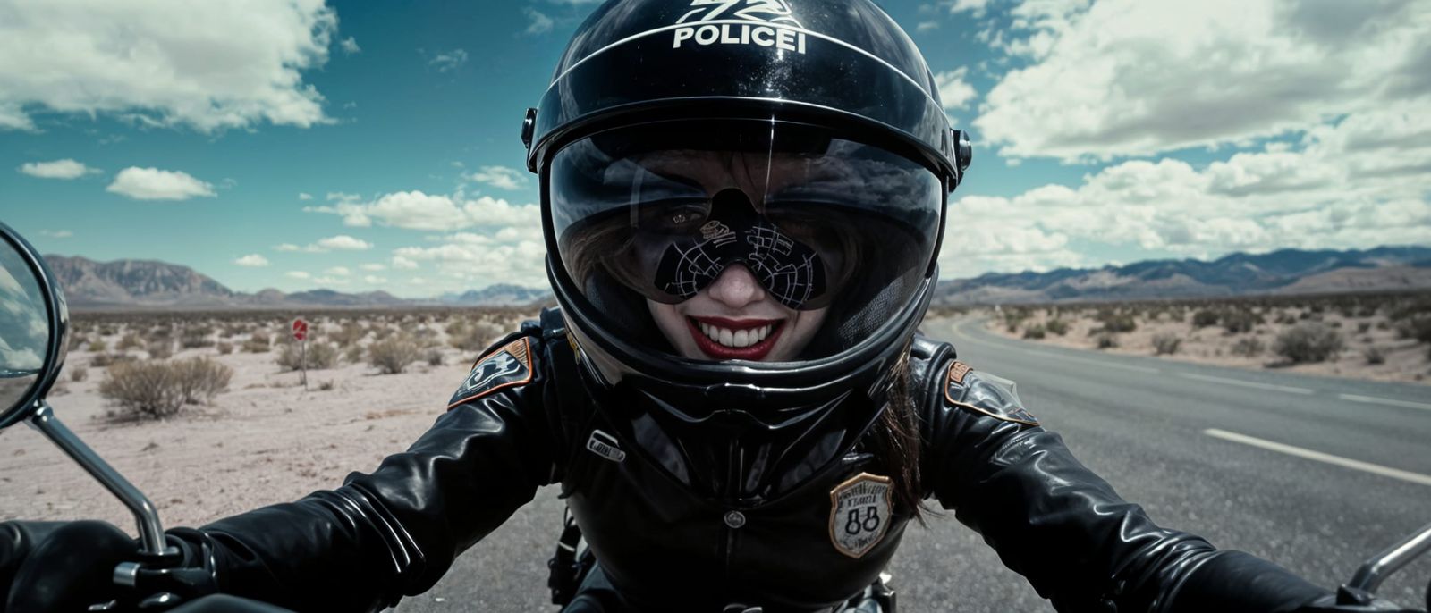 Motorcycle Cop Ready for High-Speed Pursuit