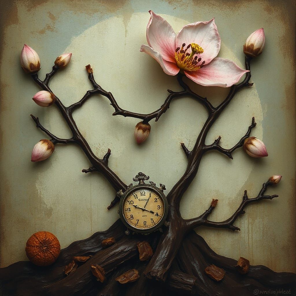 Abstract Surreal Composition with Jasmine