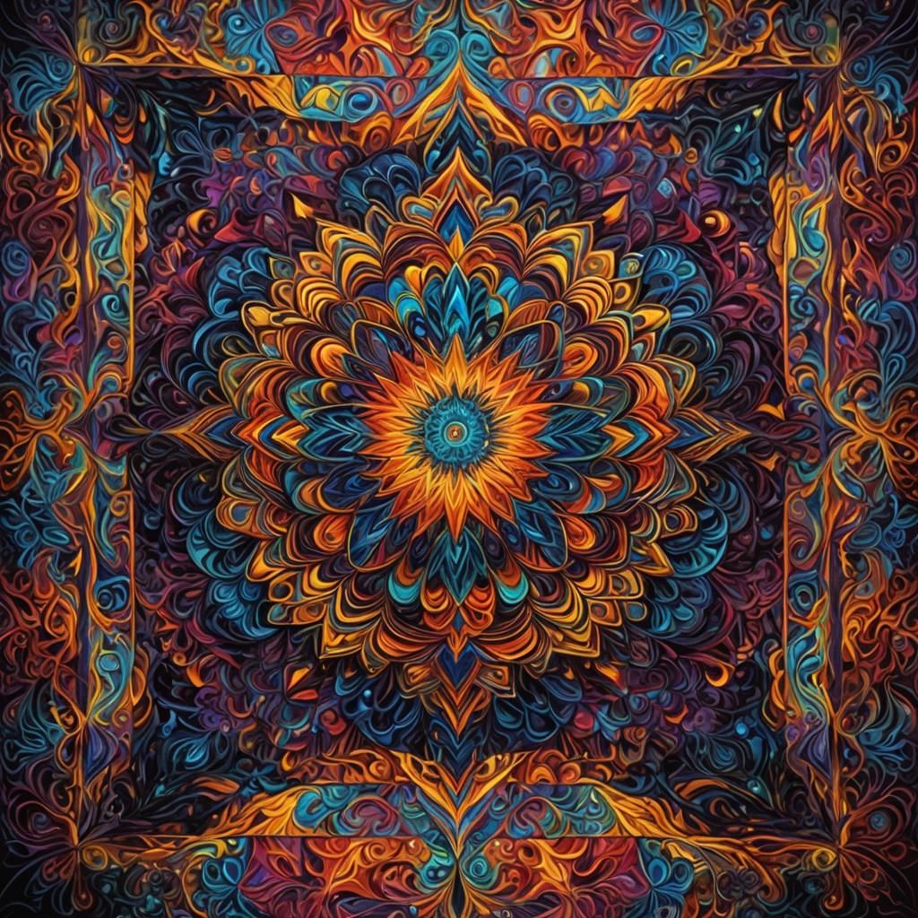 Vibrant Cymatic Frequency on Bismuth Quilt