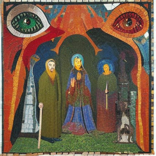 Mosaic Vampires in Dark Fantasy Style