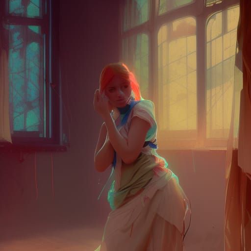 Girl in Abandoned House: Artstation Concept Art