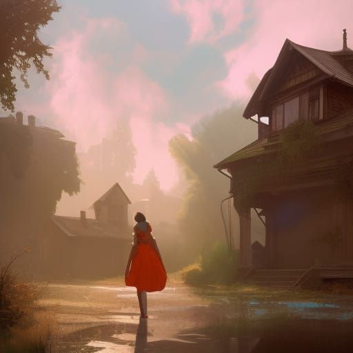 Abandoned House Girl: Hyperdetailed Concept Art