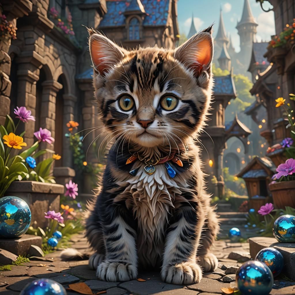 Adorable Kitten Matte Painting in 8K