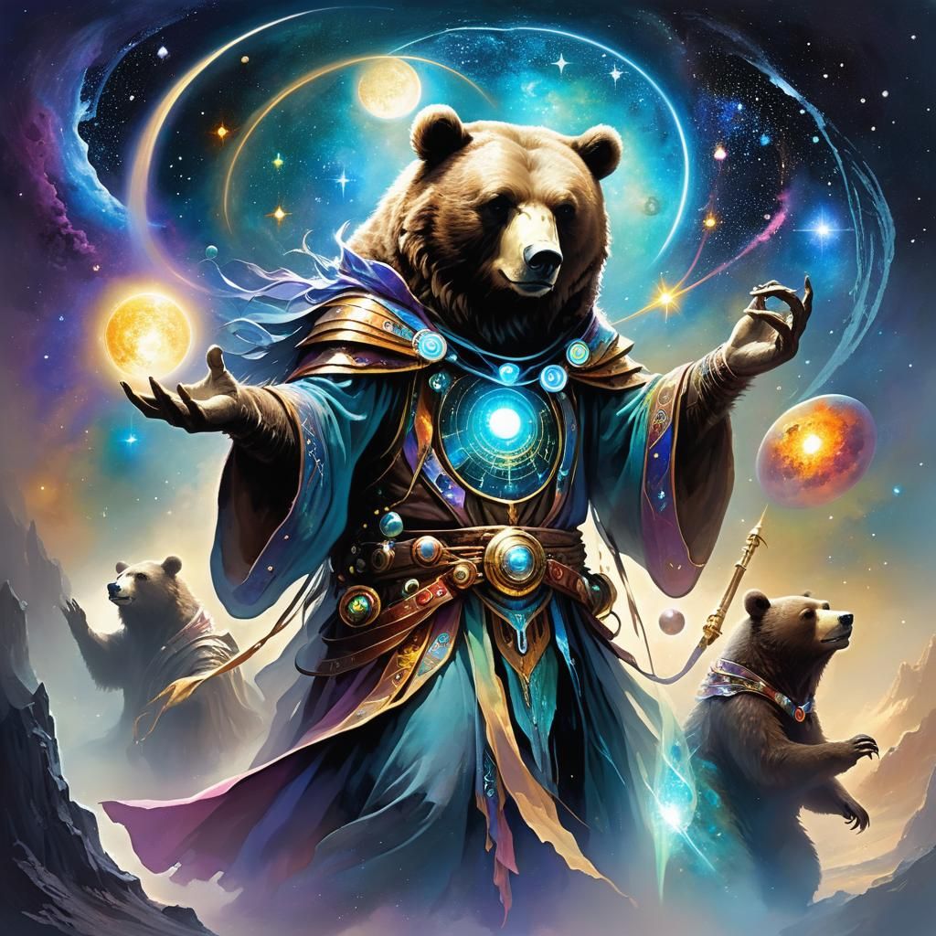 Cosmic Bear Wizard's Galactic Journey