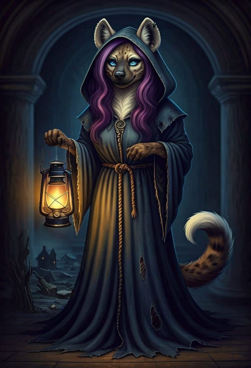 The Hermit in a Haunting, High-Contrast Atmosphere