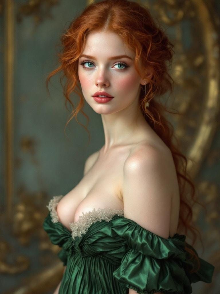 Ethereal Woman in Rococo Style Portrait