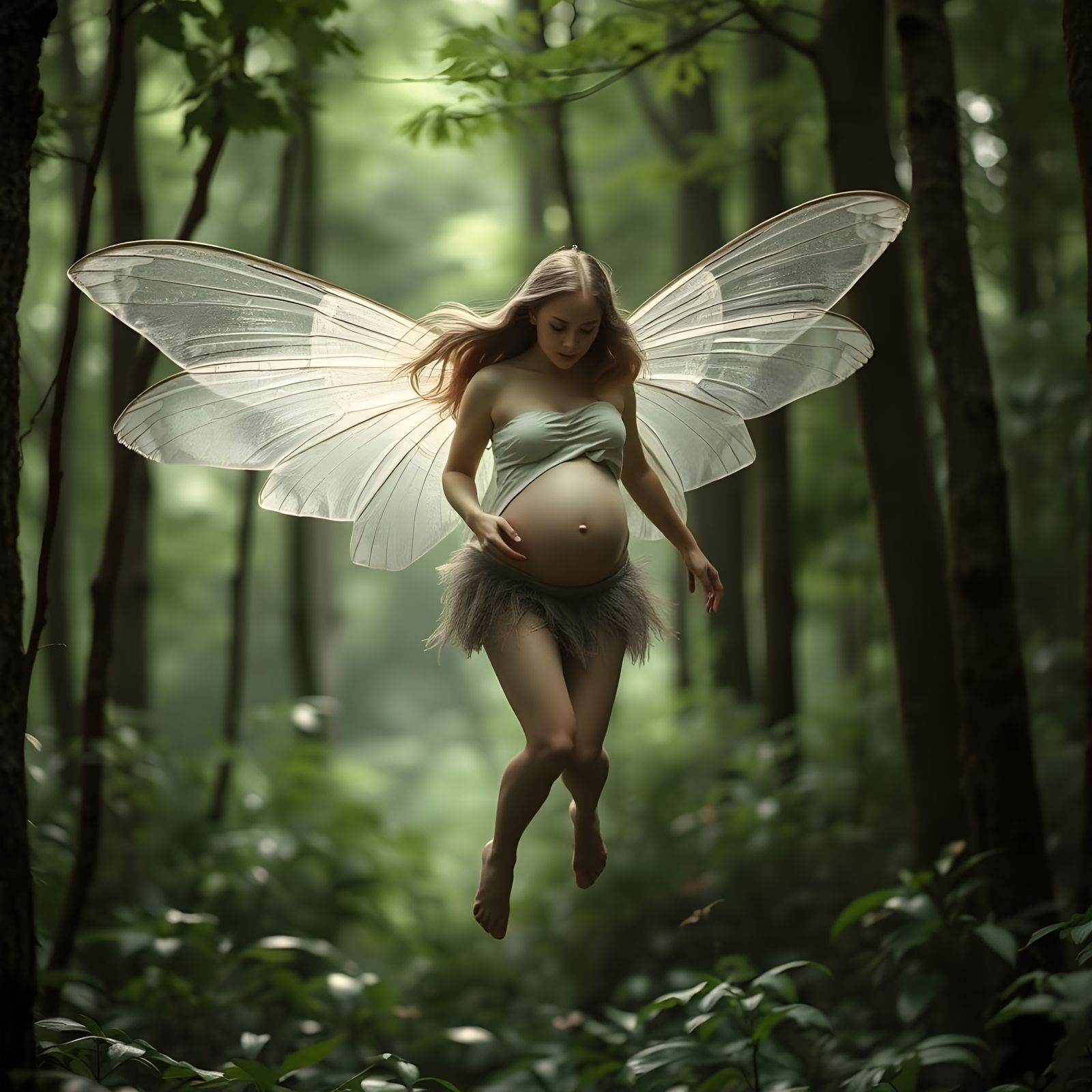 Monochromatic Forest Nymph with Gossamer Wings