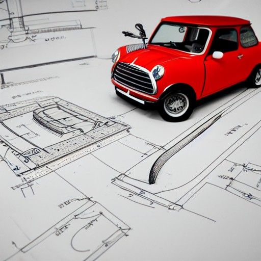Technical Drawing of an Austin Mini