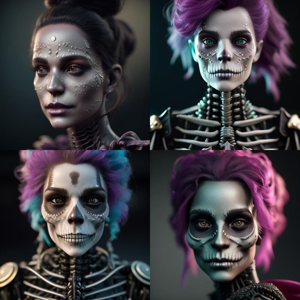 Photorealistic Slime Skeleton Portrait in Cinematic Style