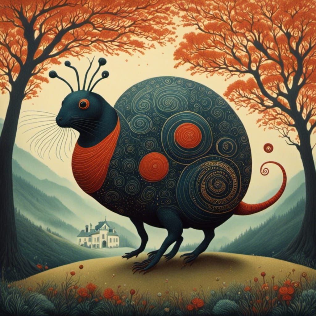 Abstract Digital Art with Bold Contrasting Colors