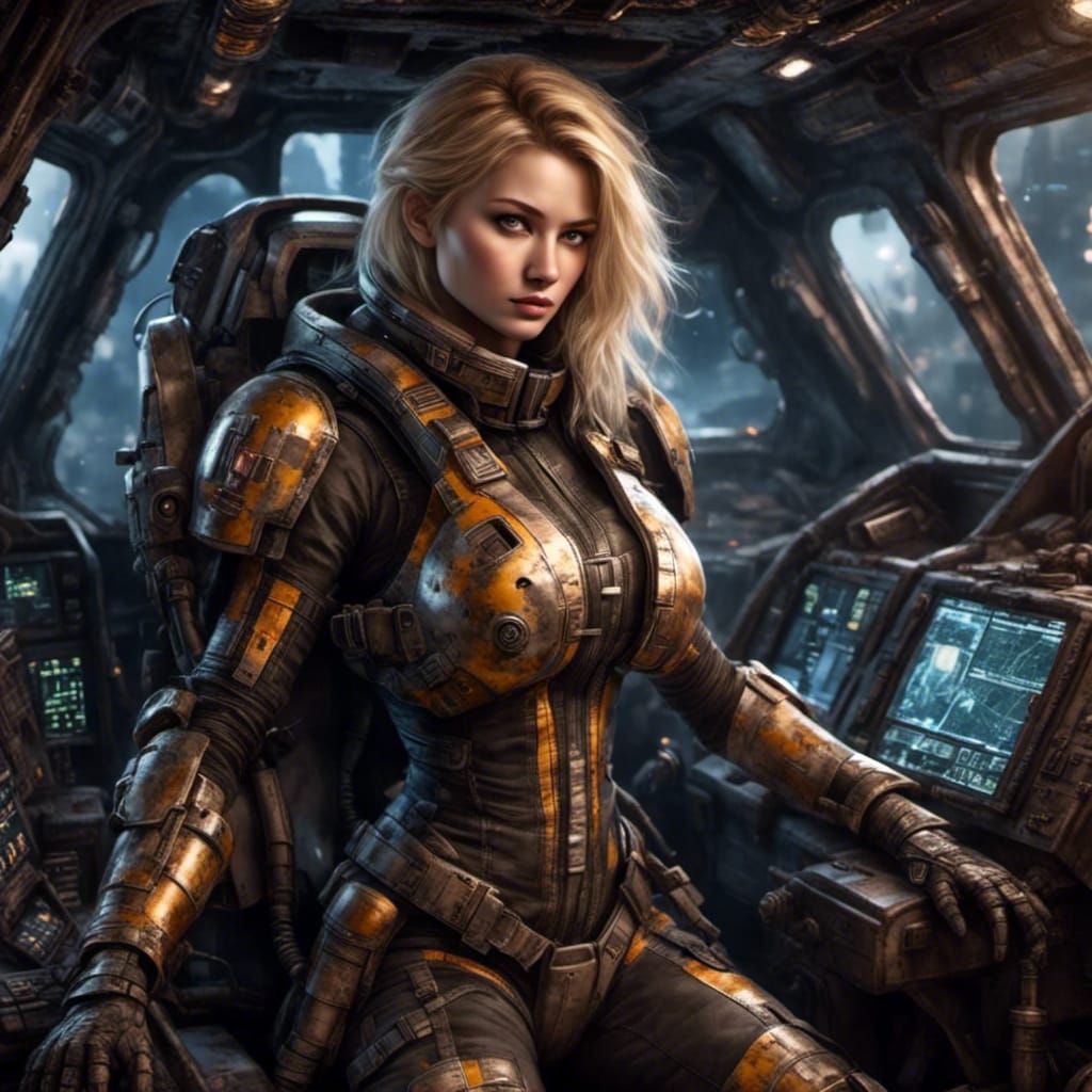 Female Mech Pilot in Battle