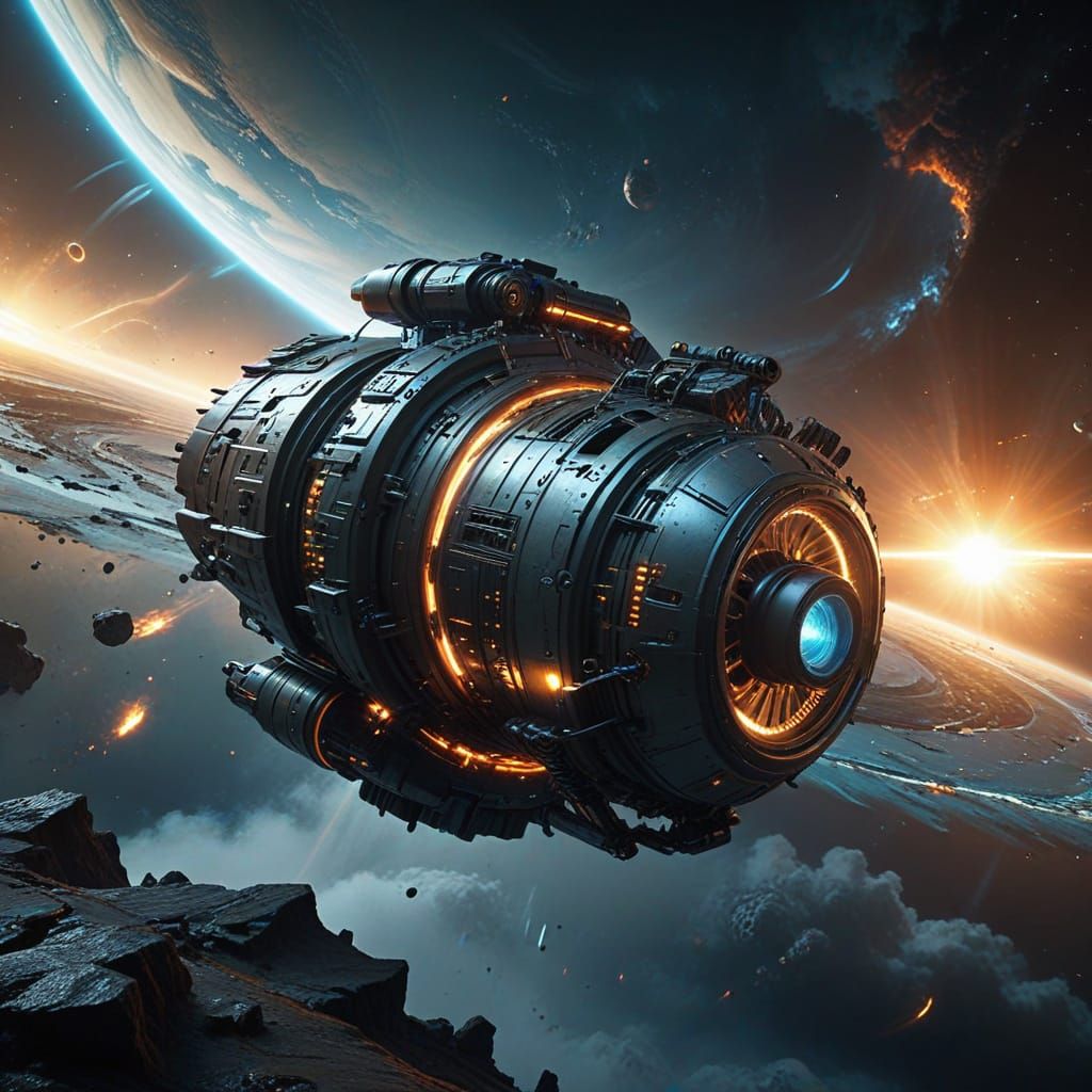 Epic Cyberpunk Warp Engine in Stunning Detail