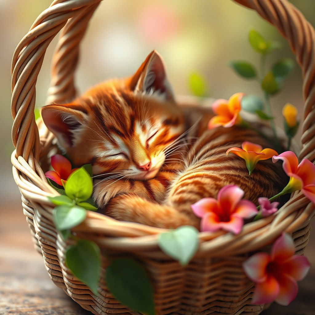 Red Striped Kitten As Fantasy Concept Art