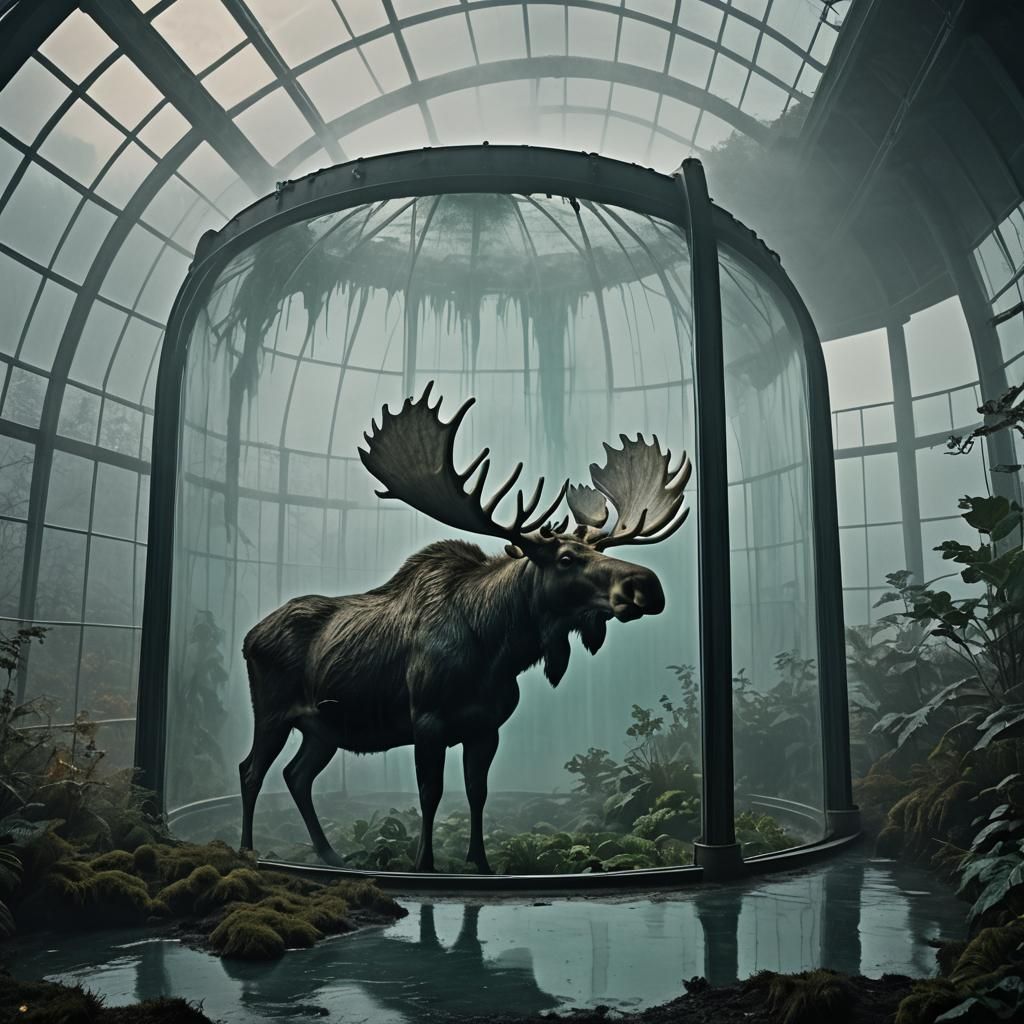 Moose in Glass Greenhouse at Niagara Falls