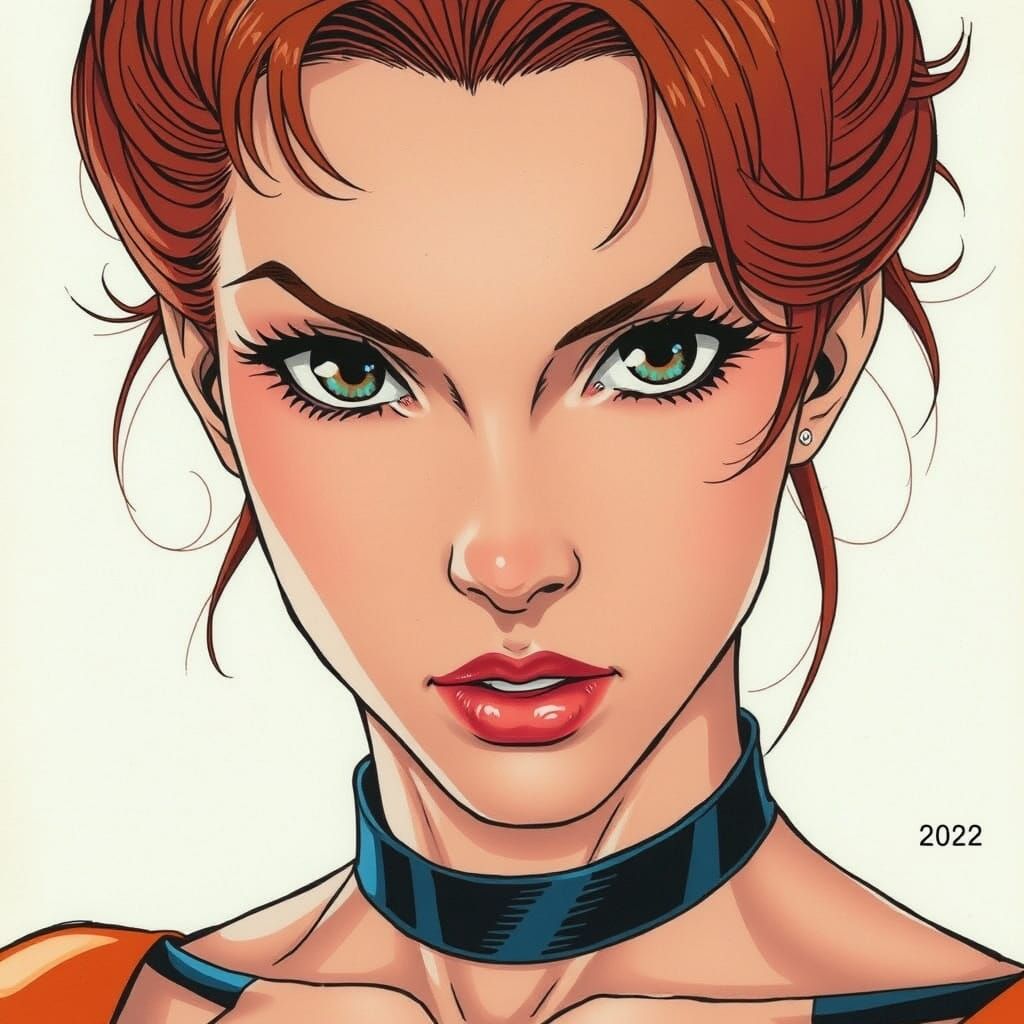 Powergirl Portrait in Retro Japanese Anime Style