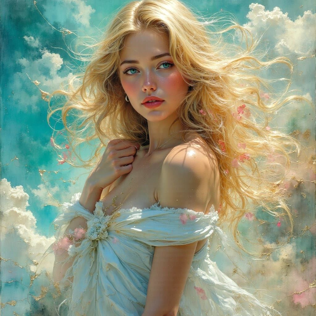 Ballerina in Dreamscape: An Impasto Oil Painting