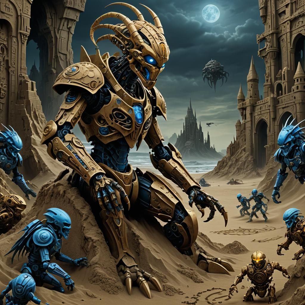 Bionicle Sand Castles: Alien Monstrosity in Biomechanical Fa...