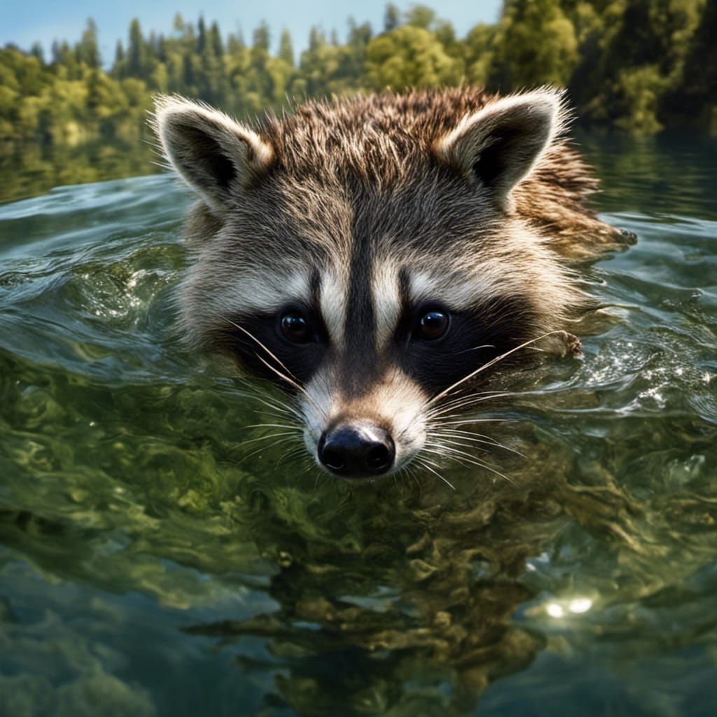Raccoon Swimming, eh!