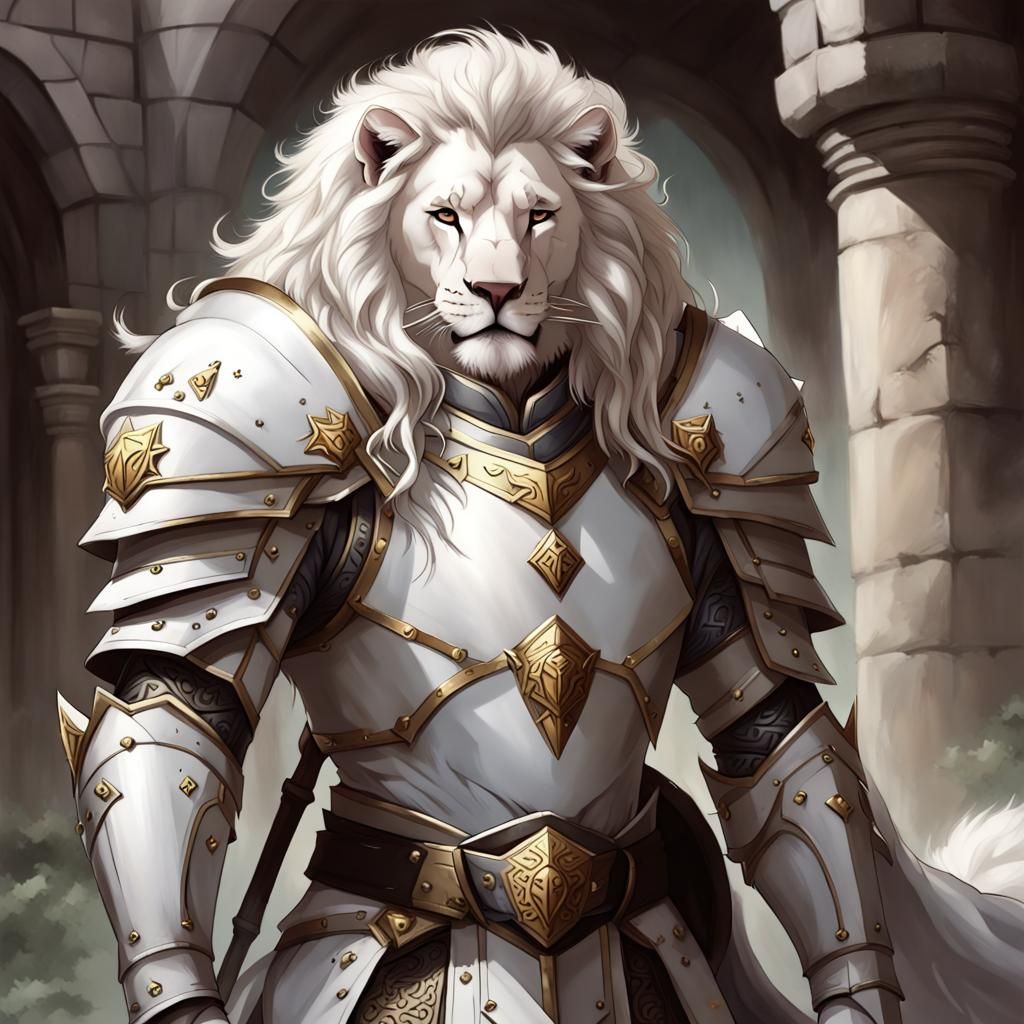White Lion Paladin: Fantasy Art Character