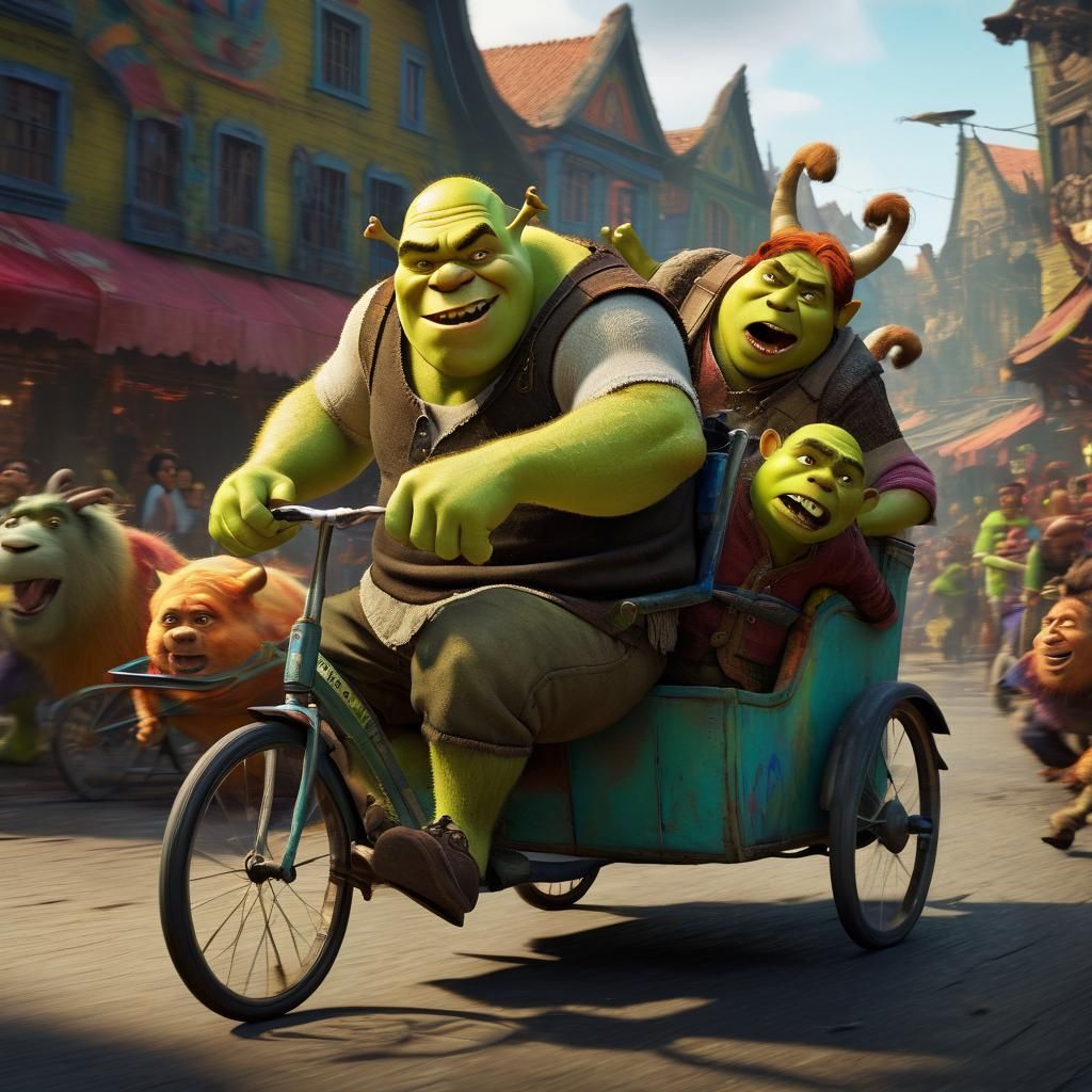 Shrek's Furious Taxi Ride Through Chinandega Market