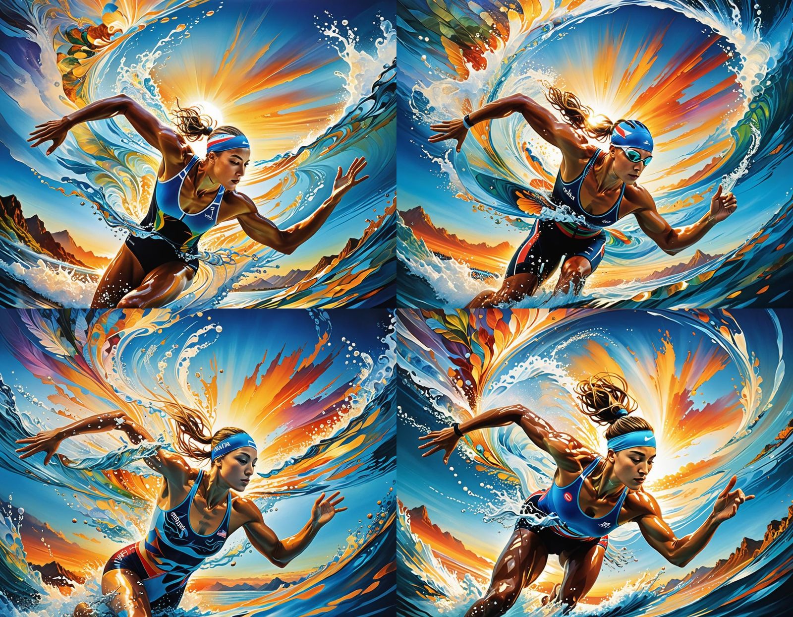 Paralympic Swimmer: Psychedelic Double Exposure Portrait