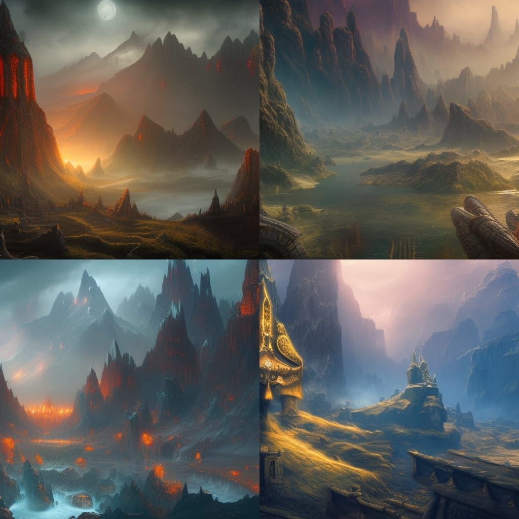 Detailed Matte Painting of Valhalla