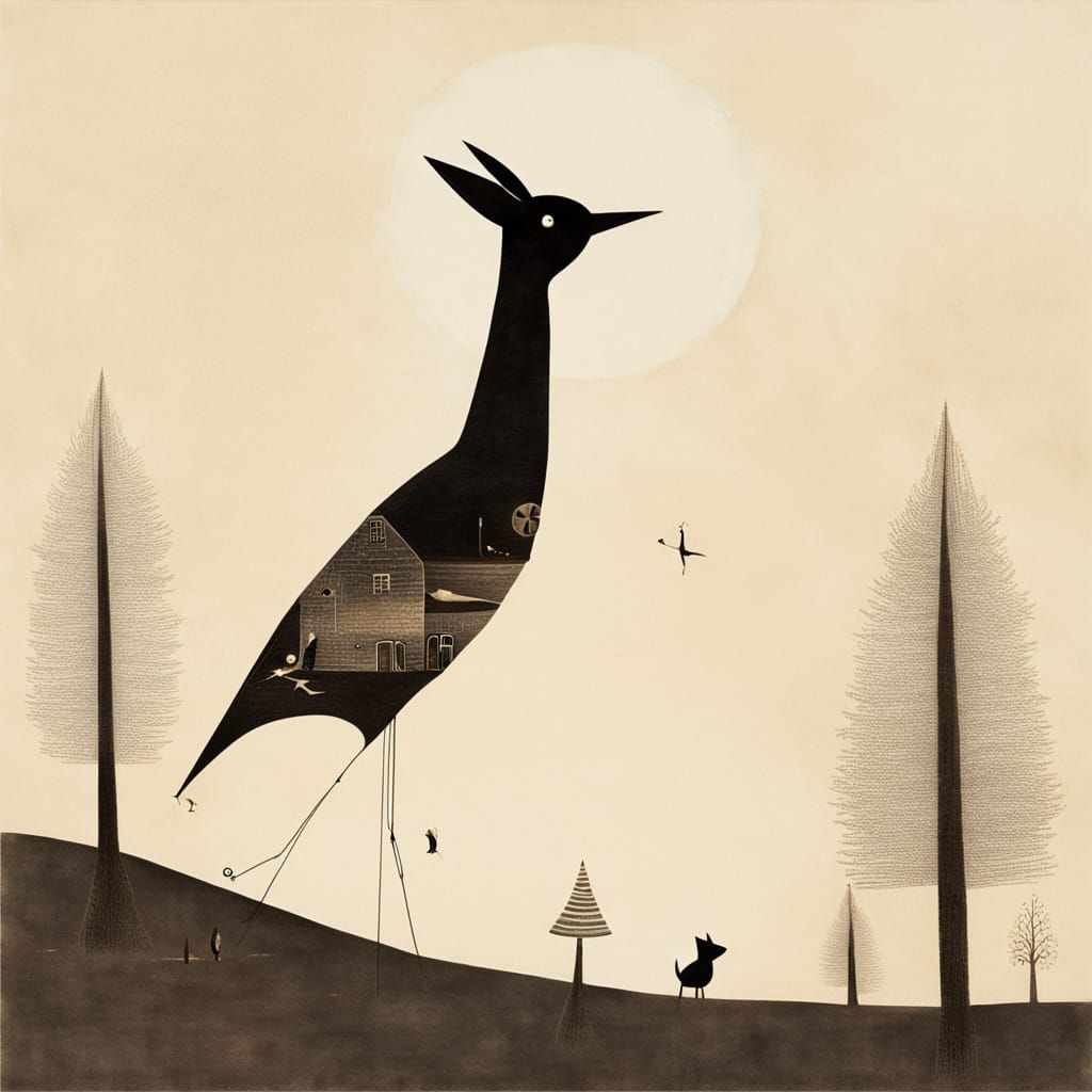 Whimsical Tape Loop Art in Jon Klassen Style
