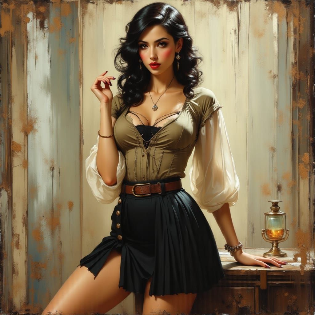 Beautiful Woman in Daring Miniskirt