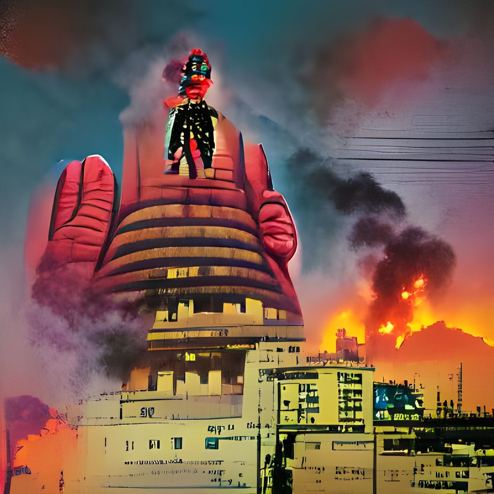 Evil Clown Robot Dominates Burning Mumbai: Sci-Fi Horror
