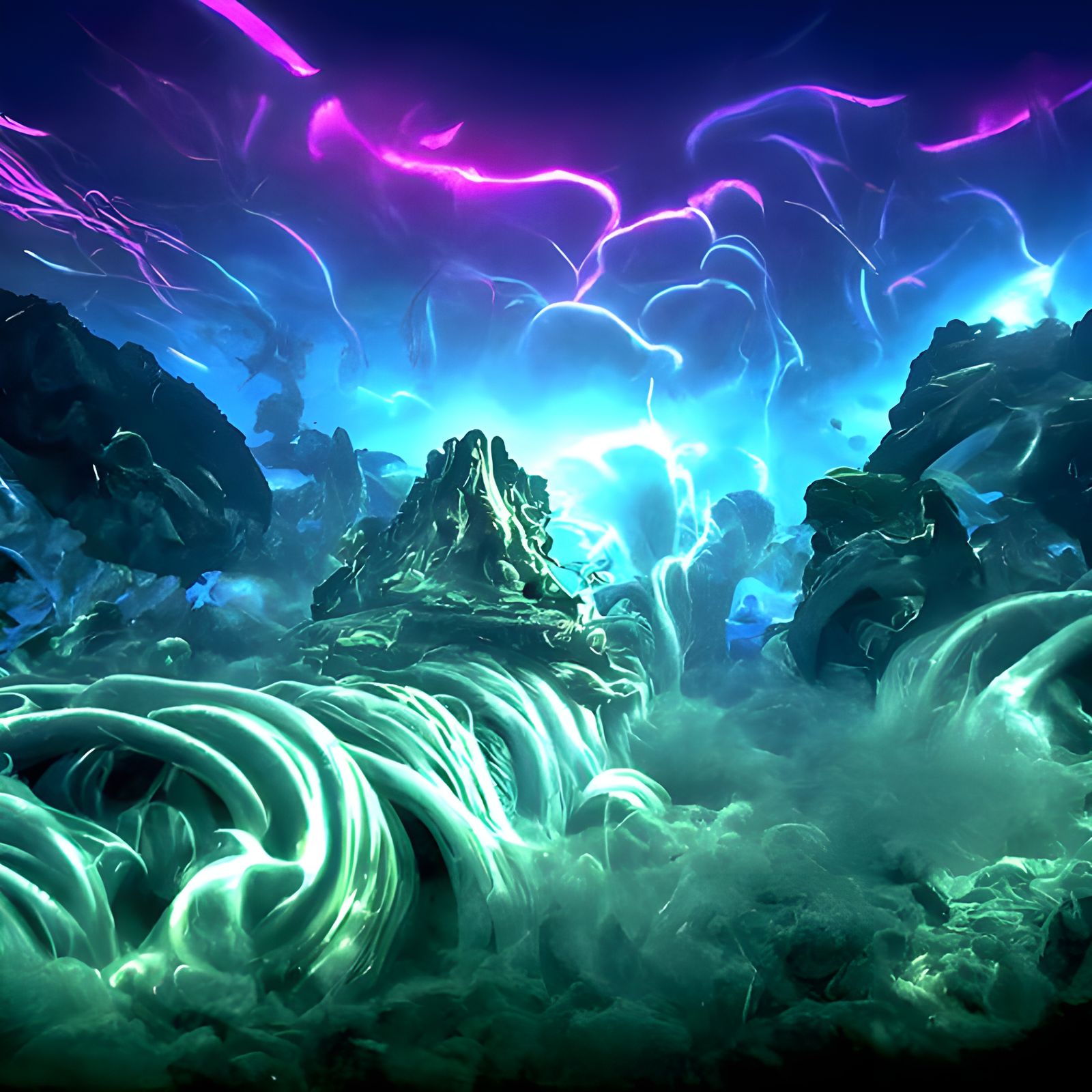 Violet Underwater Lair with Swirling Maelstrom