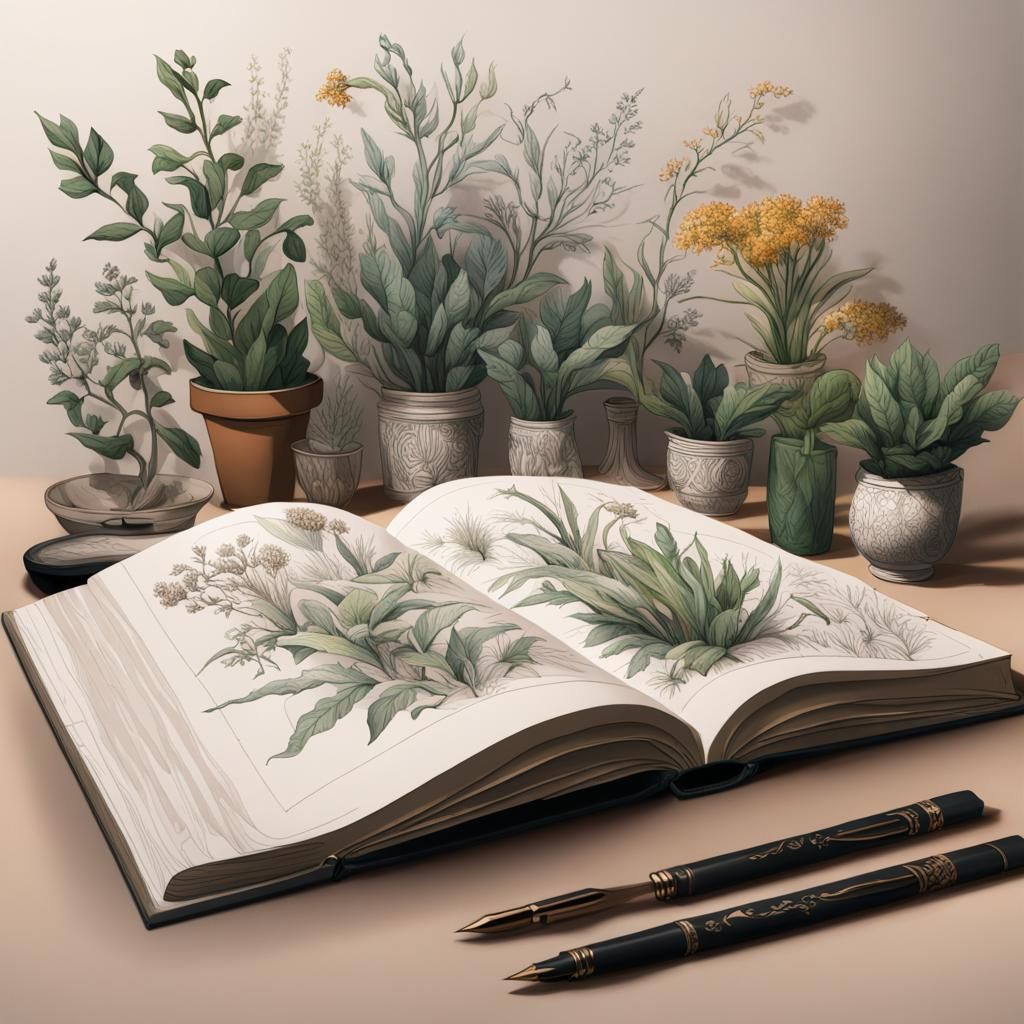 Botanical Ink Drawing