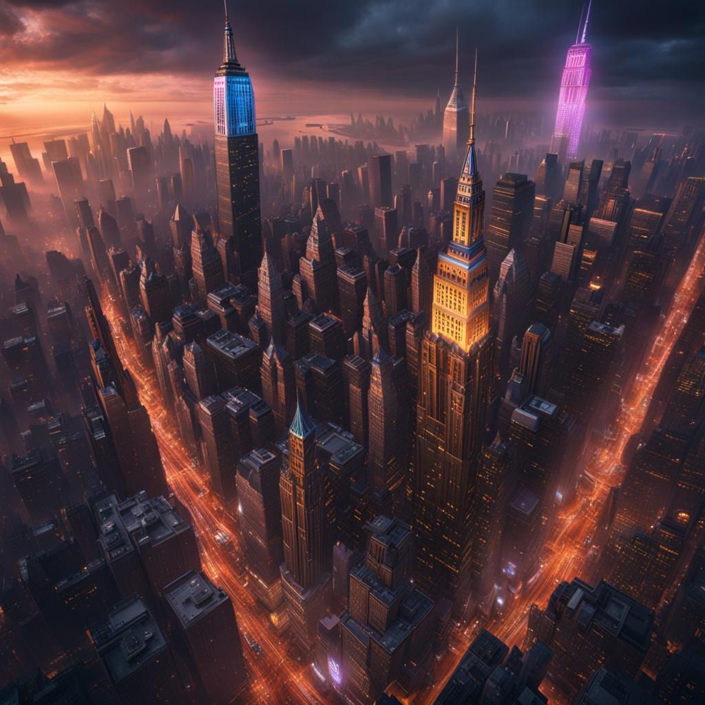 Detailed Matte Painting of New York in Unreal Engine