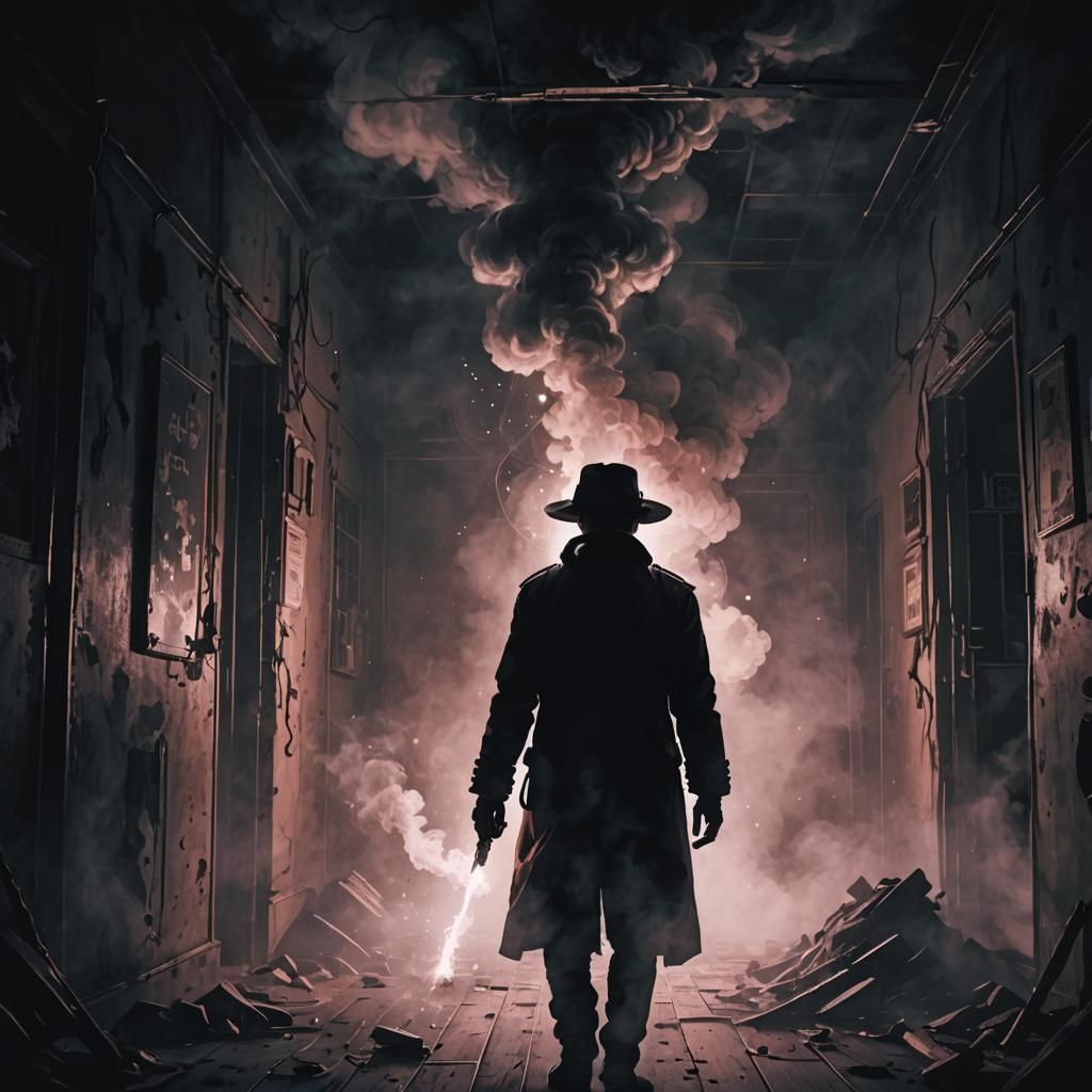 Eerie Shadow Smokes in Liminal Horror Space