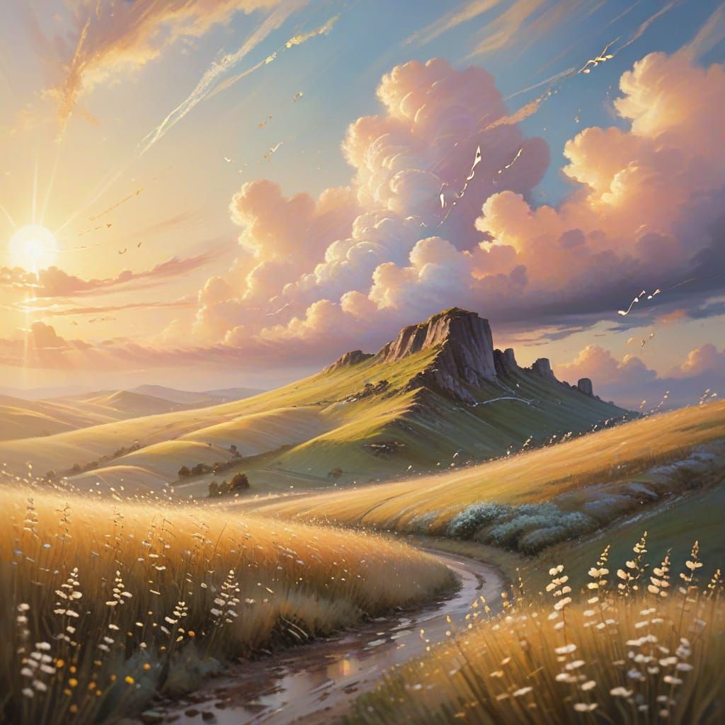 Ethereal Musical Horizon in Impressionist Style