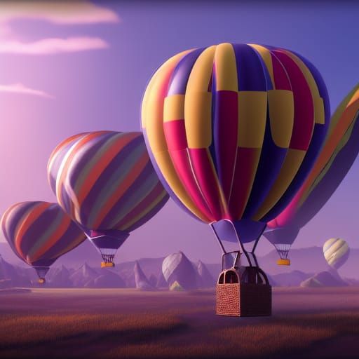 Fruit Hot Air Balloons in Fantasy Style
