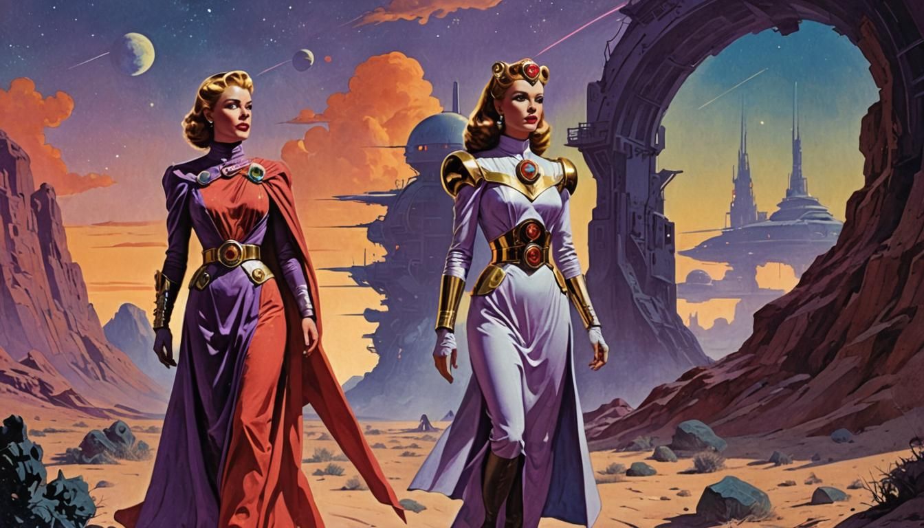 Empress Sunset: Classic Pulp Sci-Fi Magazine Cover