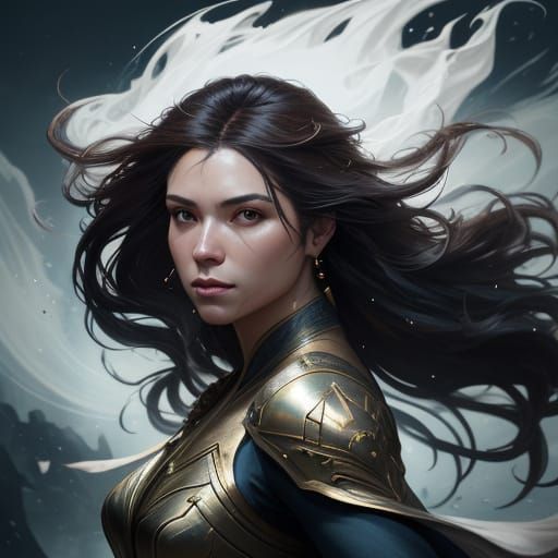 Woman Dancing in Dynamic Splash Art Style