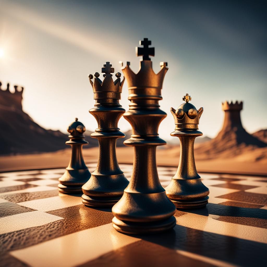 Chess Pieces as Human Figures in Sci-Fi Art